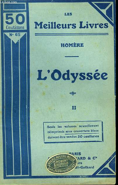 L'ODYSSEE TOME 2. COLLECTION : LES MEILLEURS LIVRES N 65.