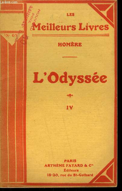 L'ODYSSEE TOME 4. COLLECTION : LES MEILLEURS LIVRES N67.