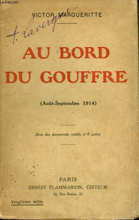 AU BORD DU GOUFFRE. ( AOUT-SEPTEMBRE 1914 ).