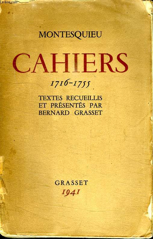 CAHIERS. 1716-1755.