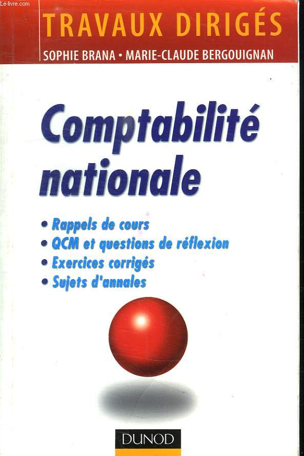 COMPTABILITE NATIONALE. EXEMPLAIRE DE TRAVAIL.