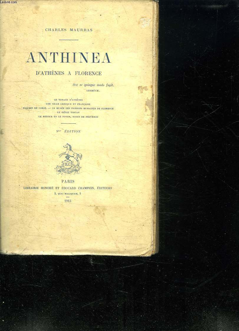 ANTHINEA. D ATHENES A FLORENCE.