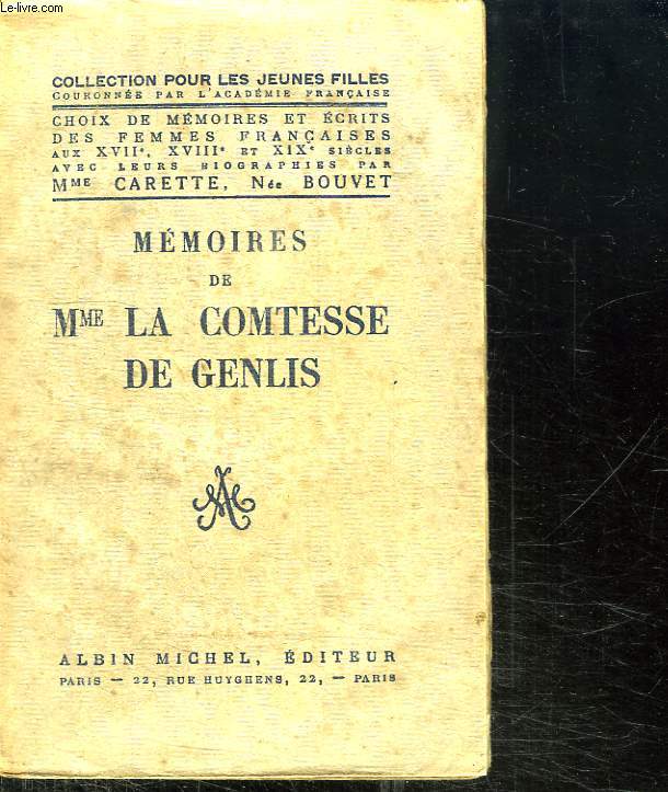 MEMOIRES DE MME LA COMTESSE DE GENLIS.