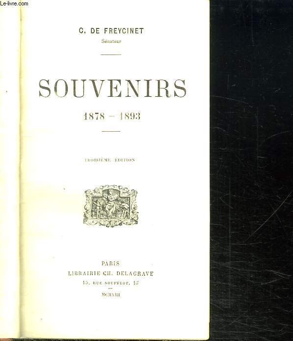 SOUVENIRS 1878 - 1893.
