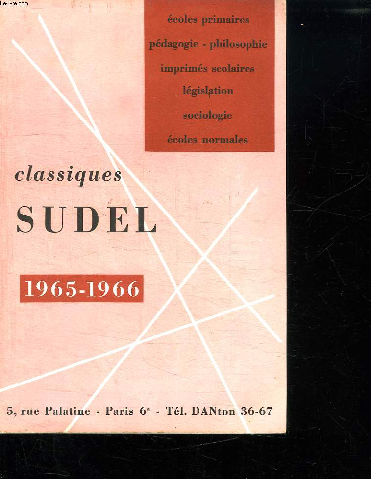 CATALOGUE. CLASSIQUES SUDEL 1965 - 1966.
