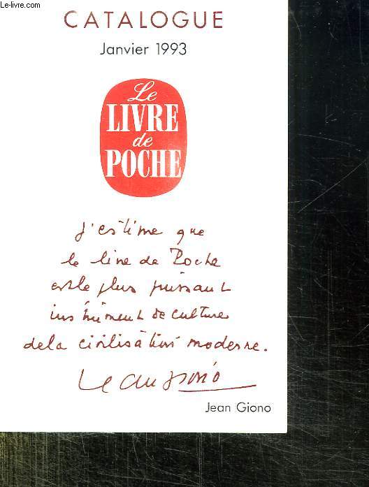 CATALOGUE JANVIER 1993. LE LIVRE DE POCHE.