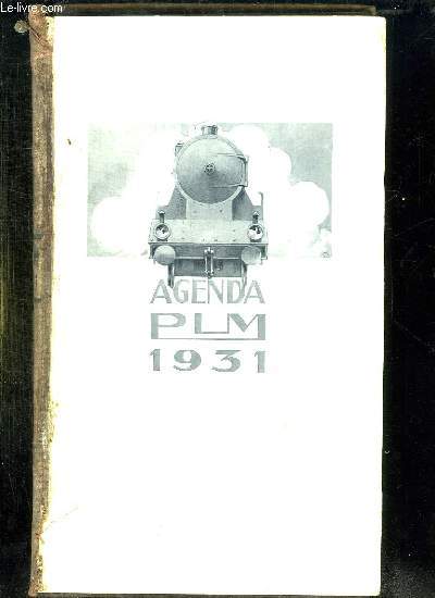 AGENDA PLM 1931. INCOMPLET. MANQUE 15 HORS TEXTE SUR 16.