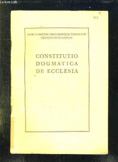 CONSTITUTIO DOGMATICA DE ECCLESIA. TEXTE EN LATIN.