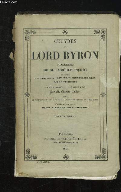 OEUVRES DE LORD BYRON TOME 3.