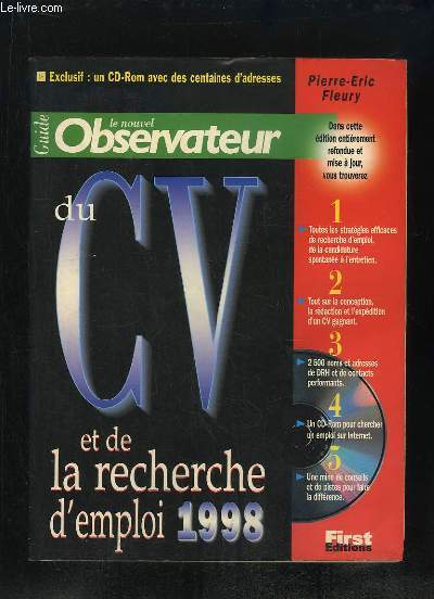 GUIDE LE NOUVEL OBSERVATEUR DU CV ET DE LA RECHERCHE D EMPLOI 1998.