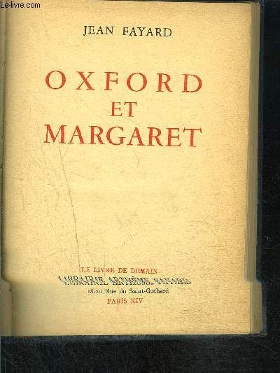 OXFORD ET MARGARET- LE LIVRE DE DEMAIN
