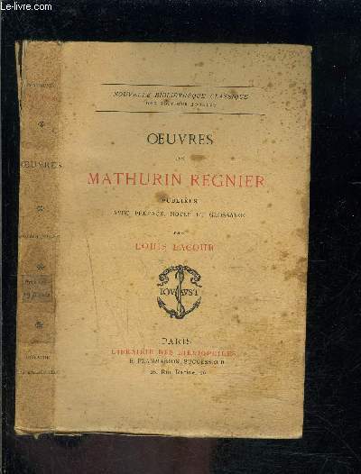 OEUVRES DE MATHURIN REGNIER