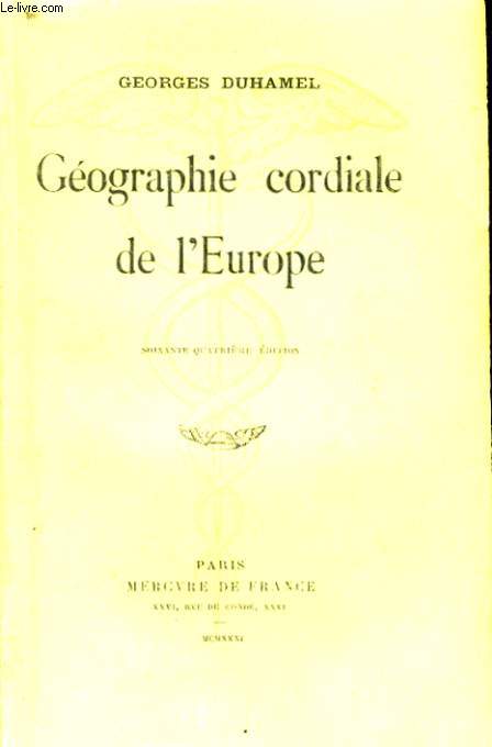 GEOGRAPHIE CORDIALE DE L'EUROPE