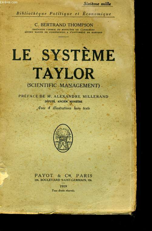 LE SYSTEME TAYLOR (SCIENTIFIC MANAGEMENT)