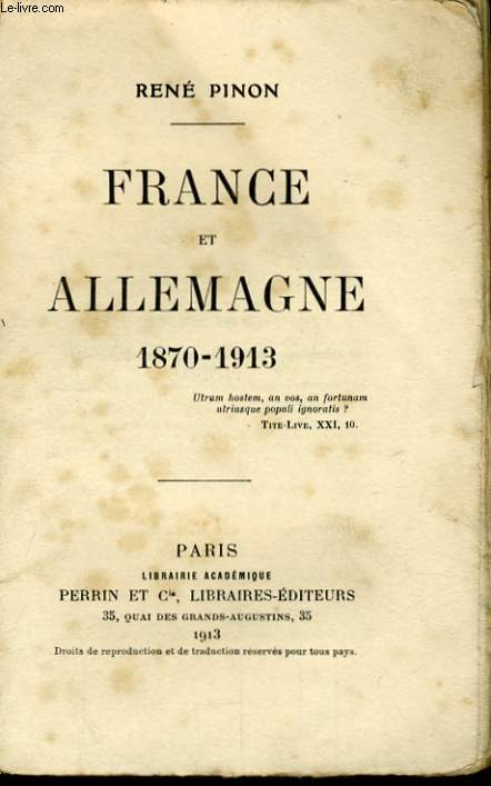 FRANCE ET ALLEMAGNE, 1870-1913
