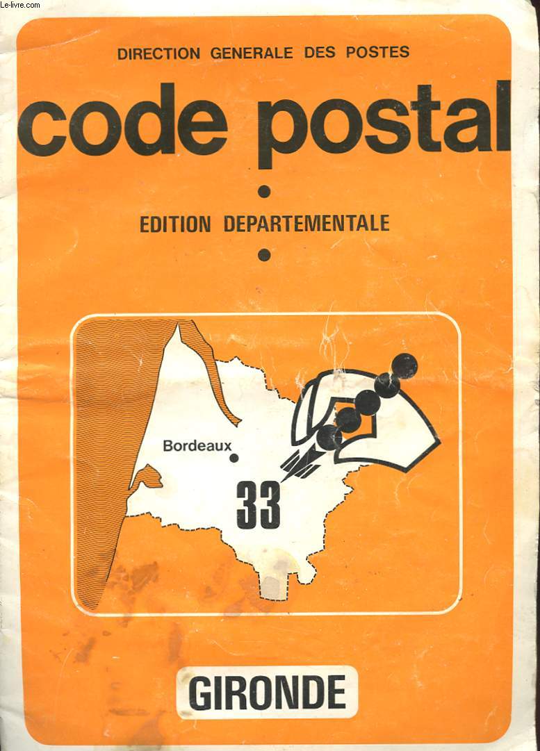 CODE POSTAL - EDITION DEPARTEMENTALE - BORDEAUX 33 - GIRONDE