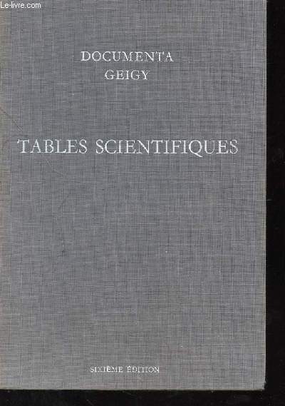 TABLES SCIENTIFIQUES SIXIEME EDITION