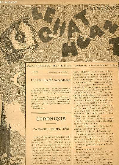 LE CHAT HUANT n15 (extrait d'ouvrage reli) :Le Chat-Huant se capitonne, Chronique 