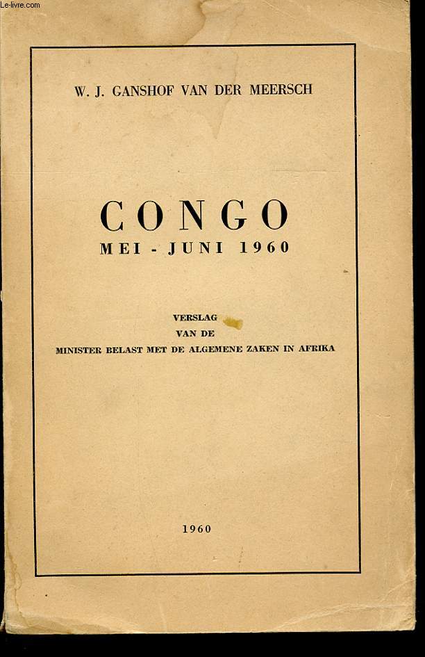 CONGO. MAI-JUNI 1960.
