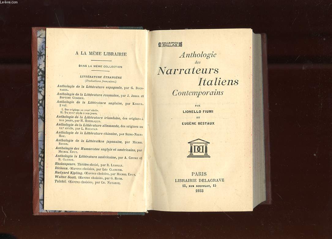 ANTHOLOGIE DES NARRATEURS ITALIENS CONTEMPORAINS