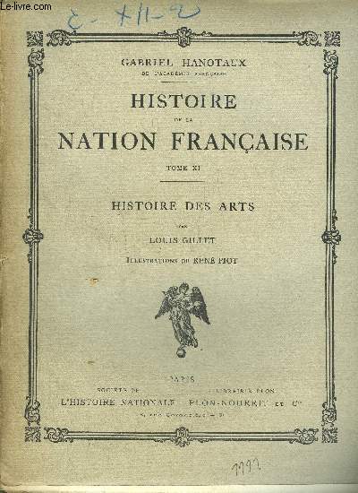 HISTOIRE DE LA NATION FRANCAISE - TOME XI - HISTOIRE DES ARTS