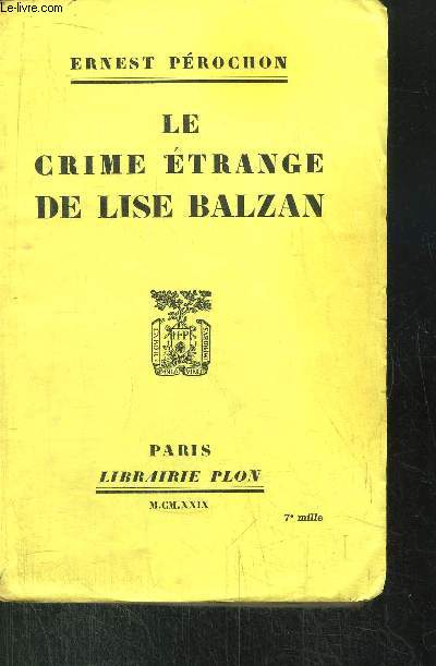 LE CRIME ETRANGE DE LISE BALZAN