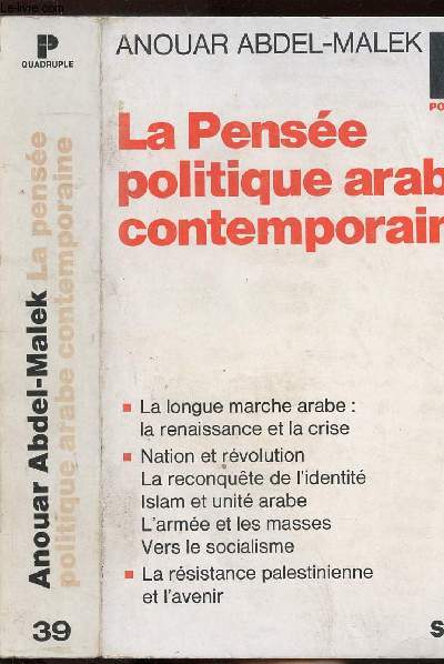 LA PENSEE POLITIQUE ARABE CONTEMPORAINE- COLLECTION POLITIQUE N39