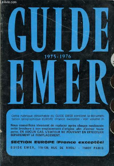 GUIDE EMER 1975/1976 - SECTION EUROPE - VOLUME 3