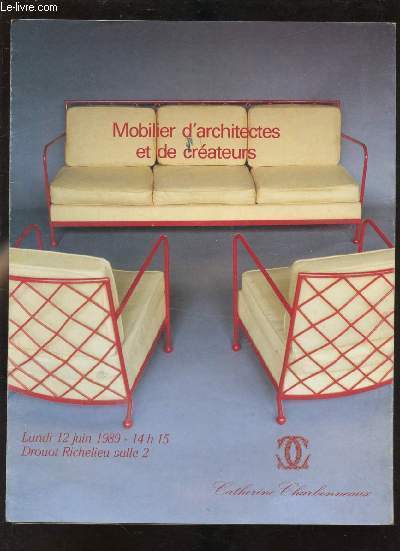 MOBILIER D'ARCHITECTES ET DE CREATEURS - LUNDI 12 JUIN 1989 - 14H15 - DROUOT RICHELIEU SALLE 2