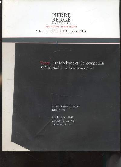 SALLE DES BEAUX-ARTS - VENTE ART MODERNE ET CONTEMPORAIN - MARDI 19 JUIN 2007 - 19H00