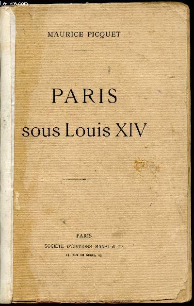 Paris sous Louis XIV