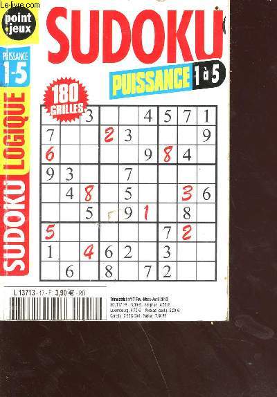 Sudoku n 17 - fvrier-mars-avril 2010 -180 grilles - puissance 1 5