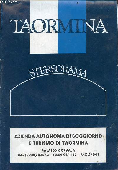 Plan en couleur d'environ 99cm x 69cm de Taormina stereorama
