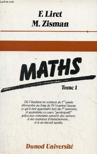 Maths - Tome 1.
