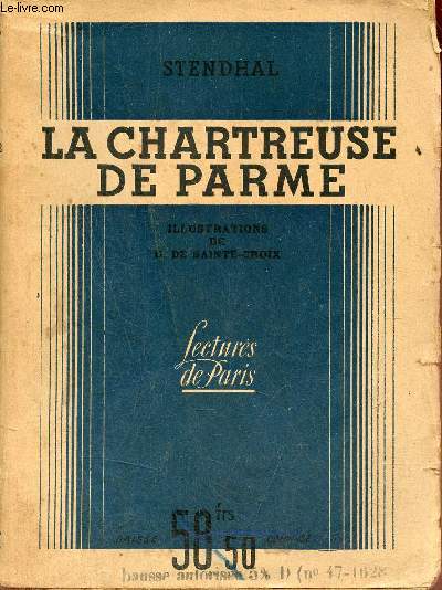 La chartreuse de parme - Collection lectures de Paris.