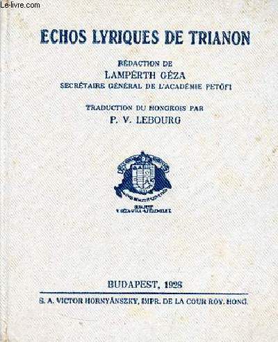 Echos lyriques de Trianon et allgories potiques.