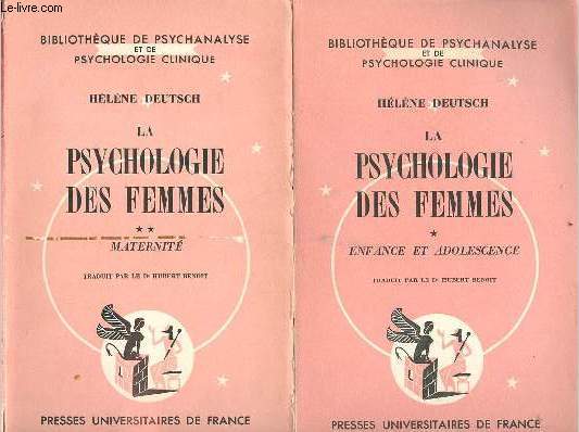 La psychologie des femmes - 2 tomes (2 vols) - Tome 1 + tome 2 - Tome 1 : enfance et adolescence - Tome 2 : maternit - Collection Bibliothque de psychanalyse et de psychologie clinique.