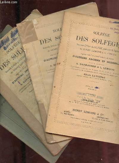Solfge des Solfge nouvelle dition du solfge pour voix de soprano de Henry Lemoine & G.Carulli - 4 volumes - Volume 1A + 1B + 2A + 3A.