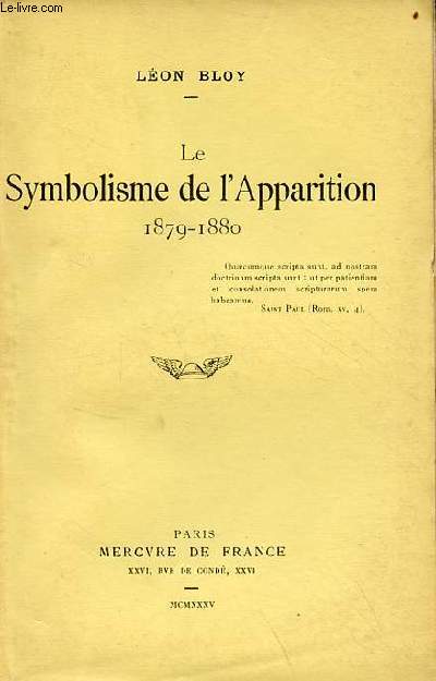 Le symbolisme de l'apparition 1879-1880.