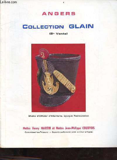 Catalogue de ventes aux enchres Collection Glain (2e vente) - Angers le dimanche 25 janvier 1981.