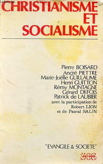 Christianisme et socialisme - Collection vangile & socit.