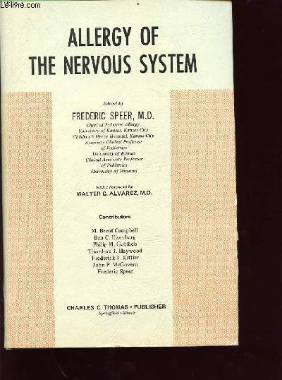 ALLERGY OF THE NERVOUS SYSTEM