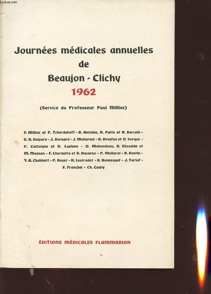 JOURNEES MEDICALES ANNUELLES DE BEAUJON-CLICHY 1962