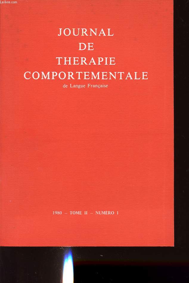 JOURNAL DE THERAPIE COMPORTEMENTALE DE LANGUE FRANCAISE ; TOME 2 numero 1.