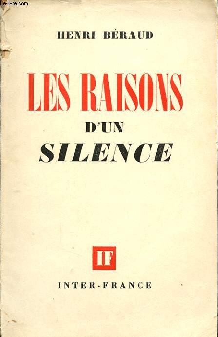 LES RAISONS D UN SILENCE