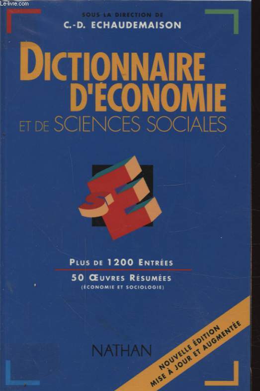 DICTIONNAIRE D ECONOMIE ET DE SCIENCES SOCIALES