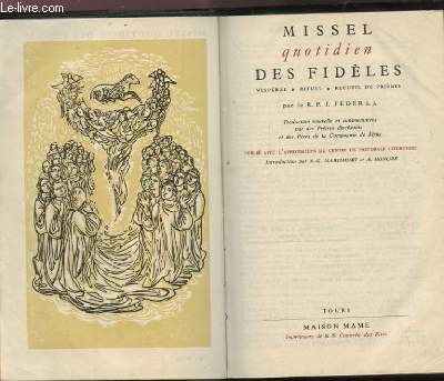 MISSEL QUOTIDIEN DES FIDELES - VESPERAL / RITUEL / RECUEIL DE PRIERES.