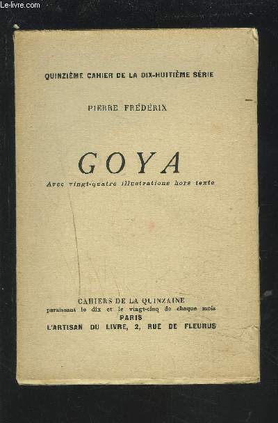 GOYA - 15 CAHIER DE LA 18 SERIE.
