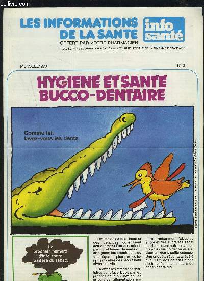 LES INFORMATIONS DE LA SANTE - N12 : HYGIENE ET SANTE BUCCO-DENTAIRE.