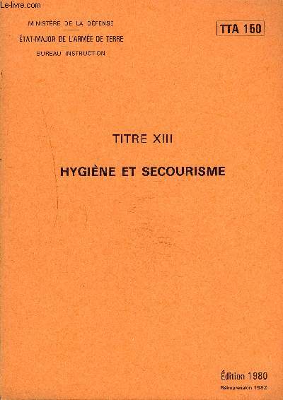HYGIENE ET SECOURISME - TTA 150.